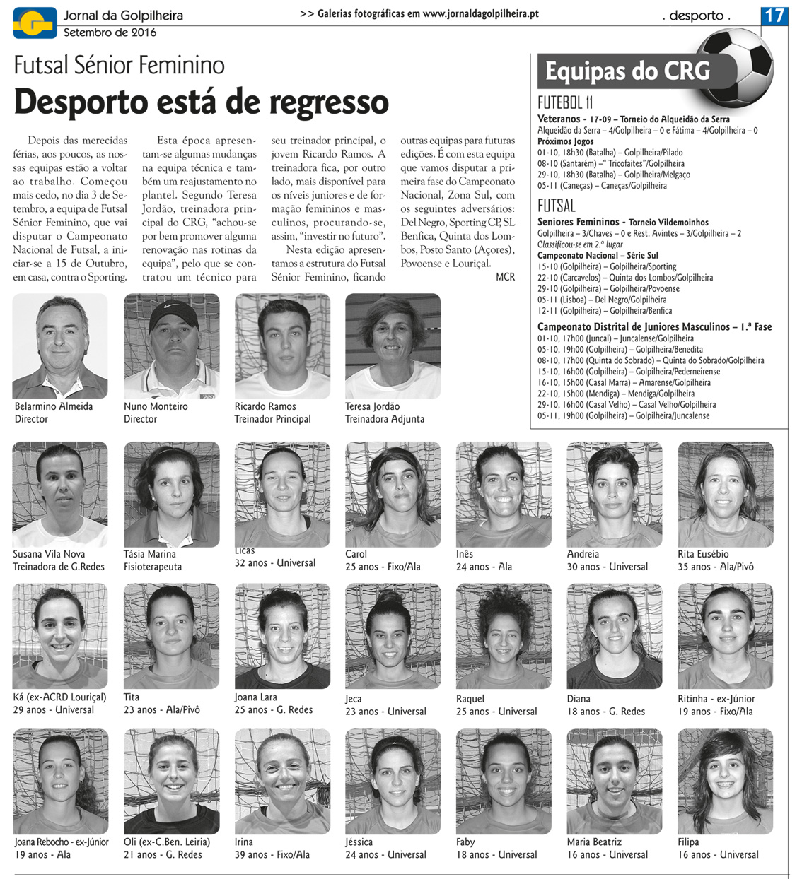 Desporto está de regresso: Futsal Sénior Feminino